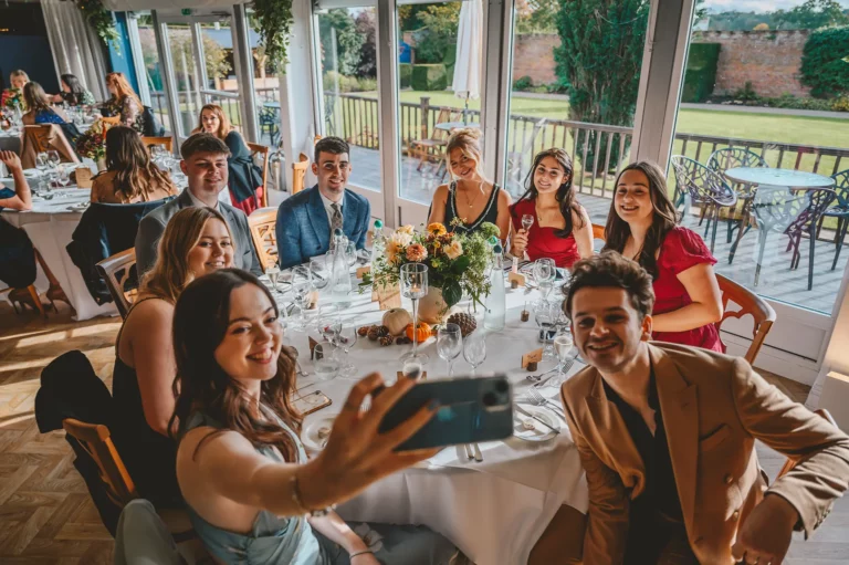 Combermere Abbey wedding breakfast guests