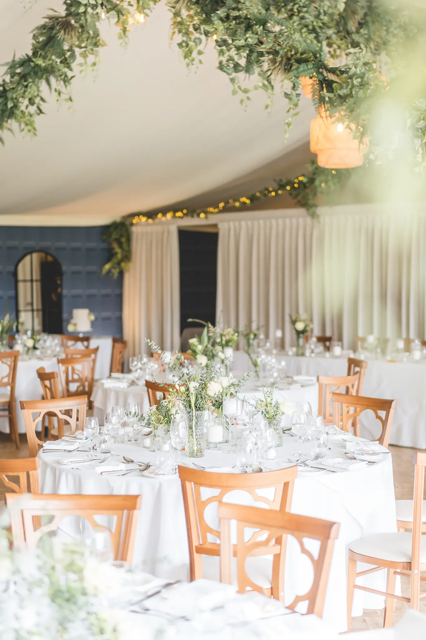 Combermere Abbey pavilion wedding breakfast in spring