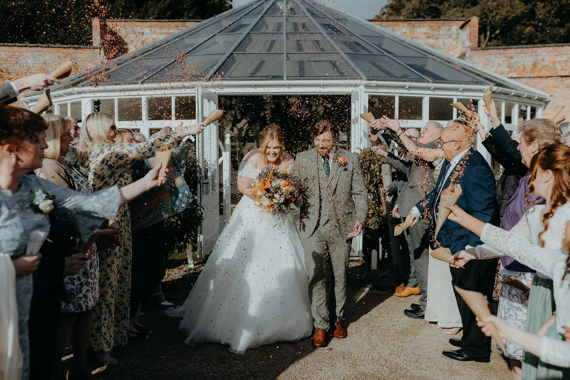 Combermere Abbey autumn confetti shot