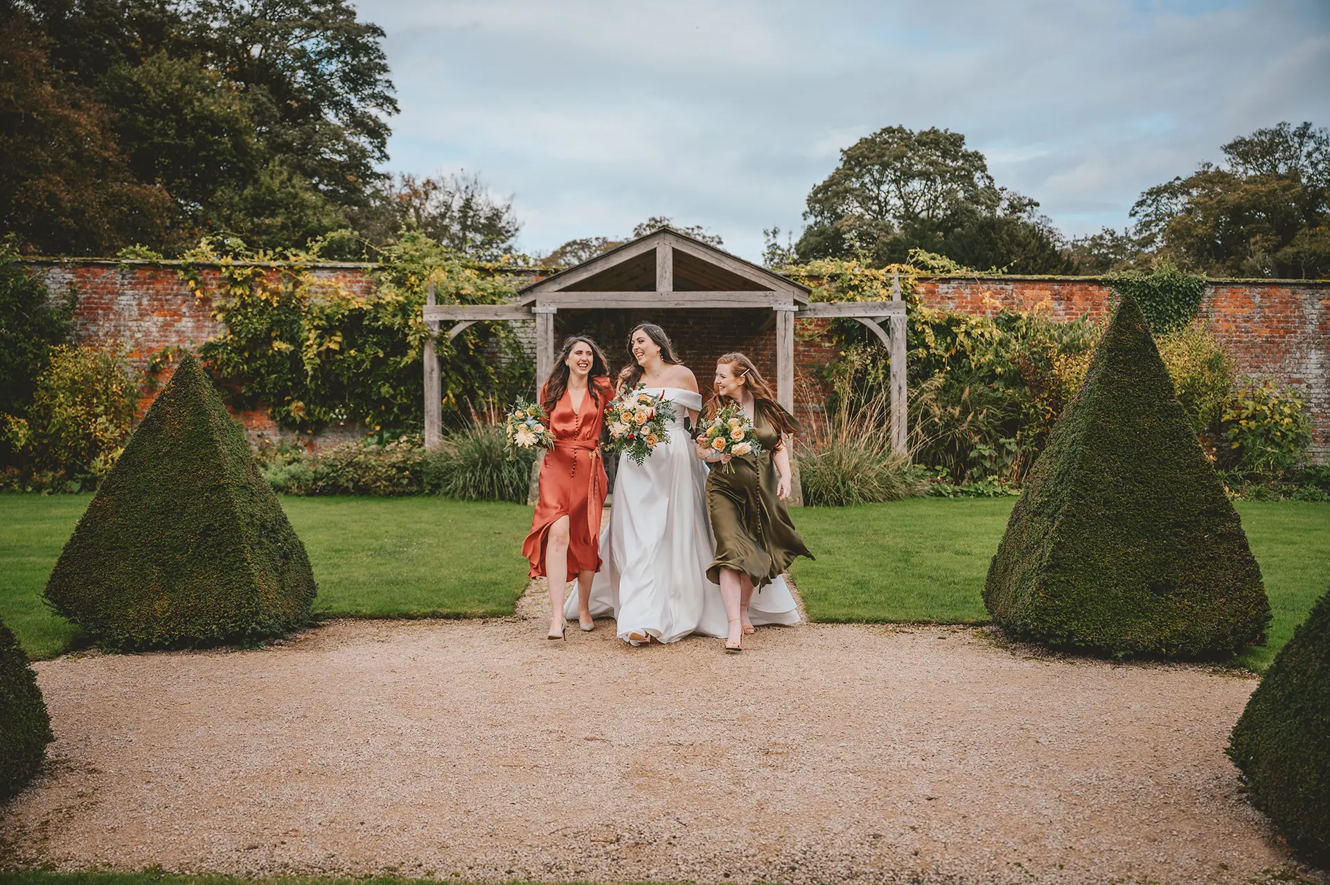 Combermere Abbey bride bridesmaids autumn