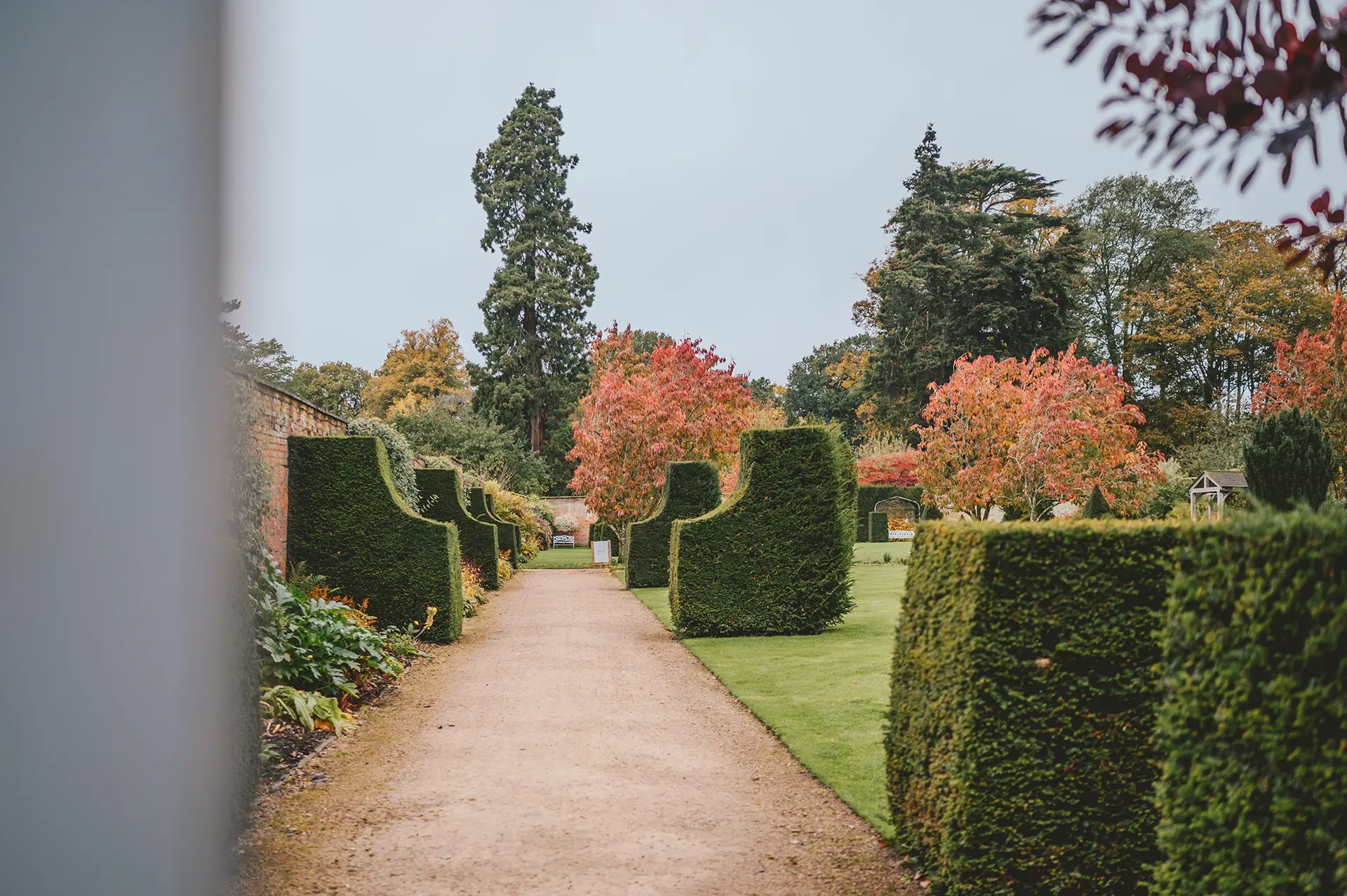 Combermere Abbey gardens in autumn