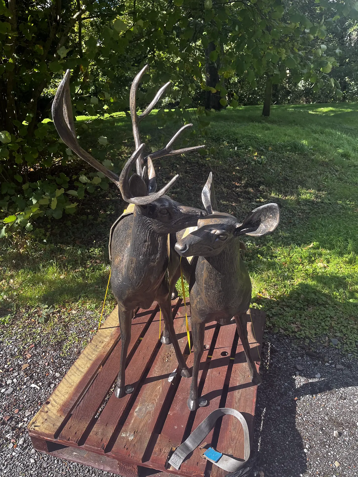 combermere abbey the bothy bronze deers