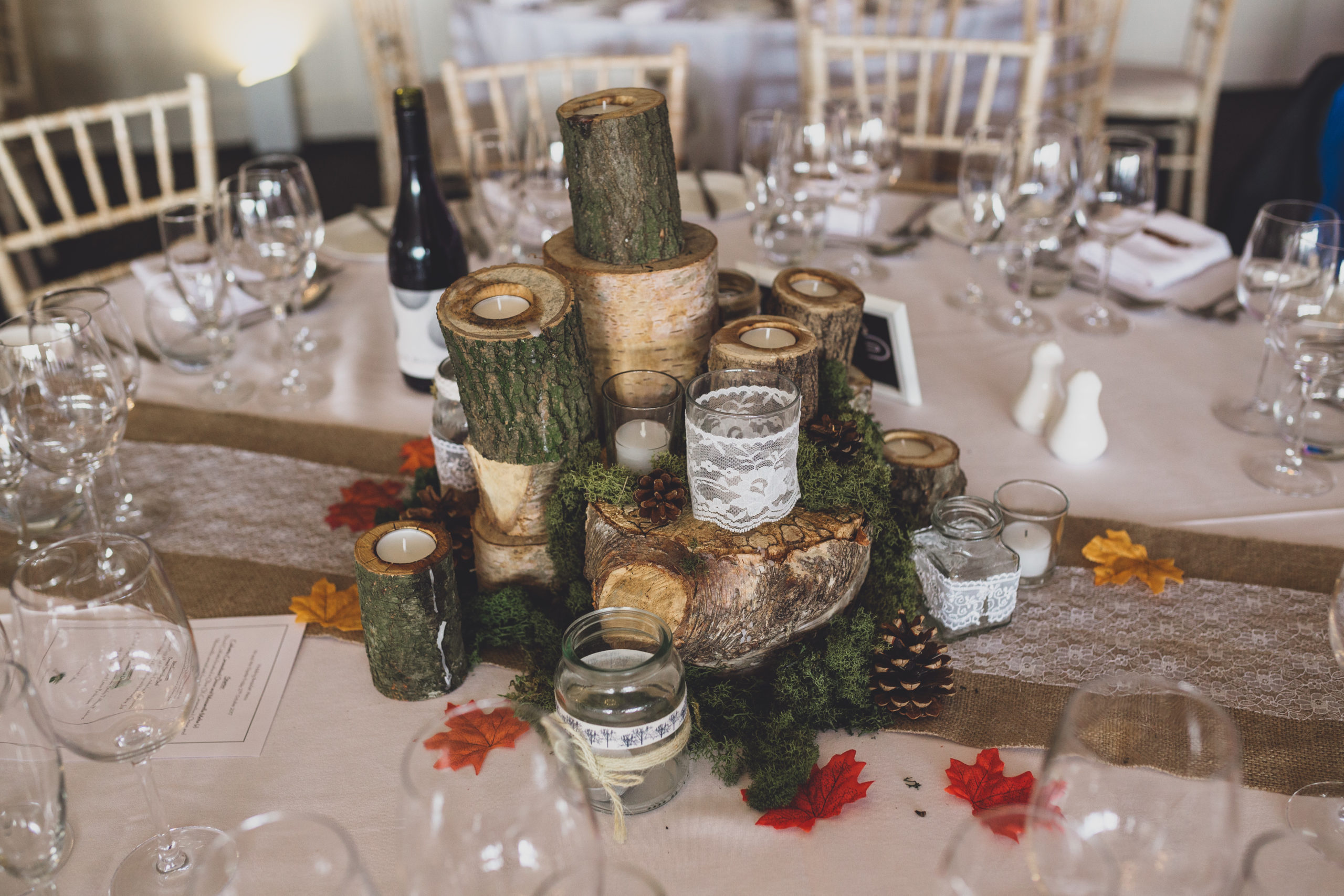 Autumn wedding tablescape at Combermere Abbey