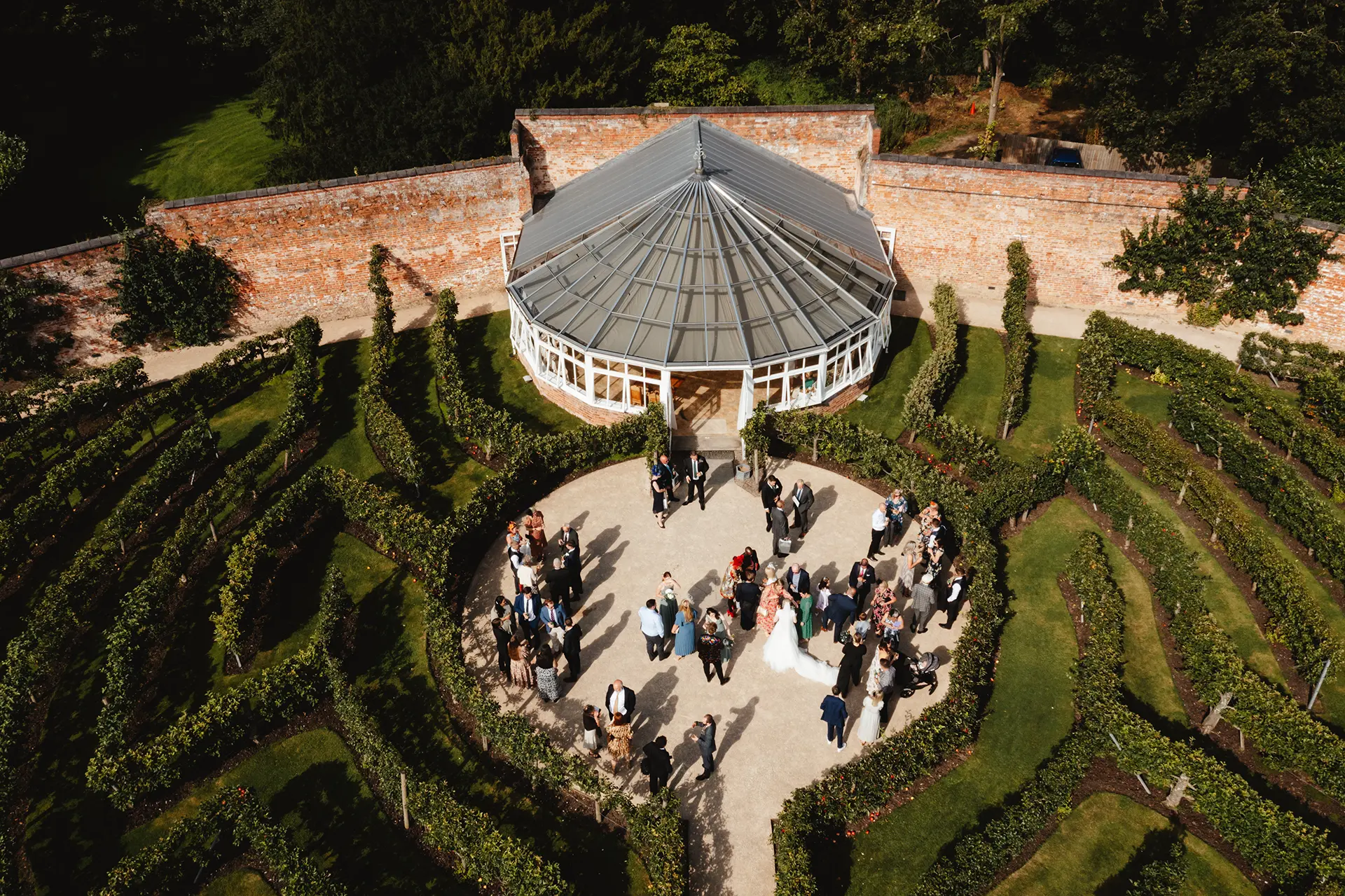 Combermere Abbey the glasshouse drinks reception