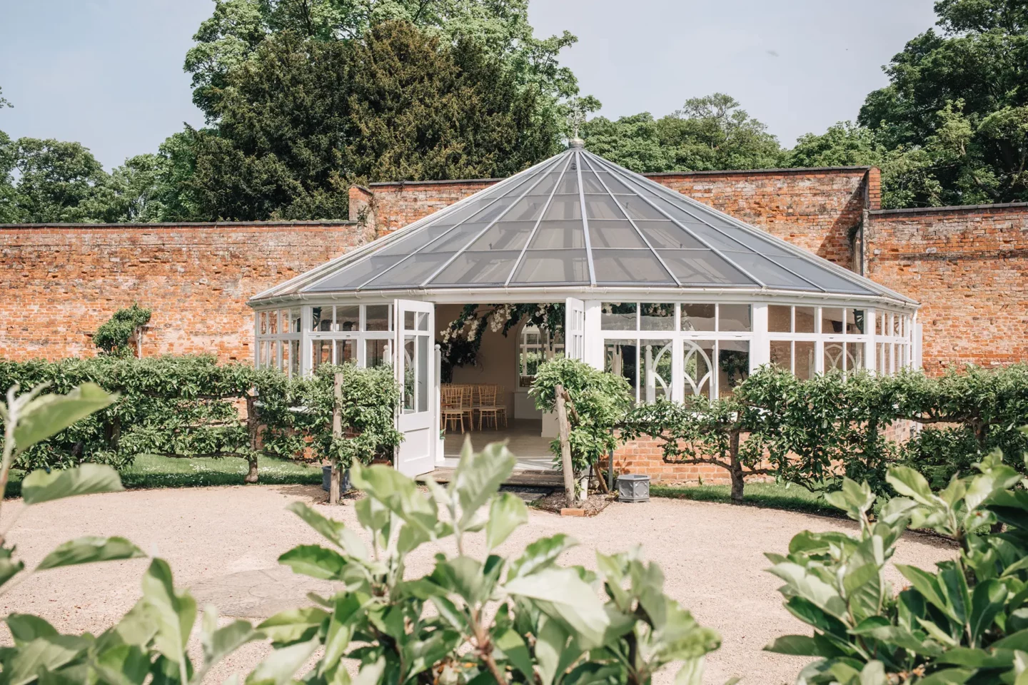 Combermere Abbey the glasshouse in spring