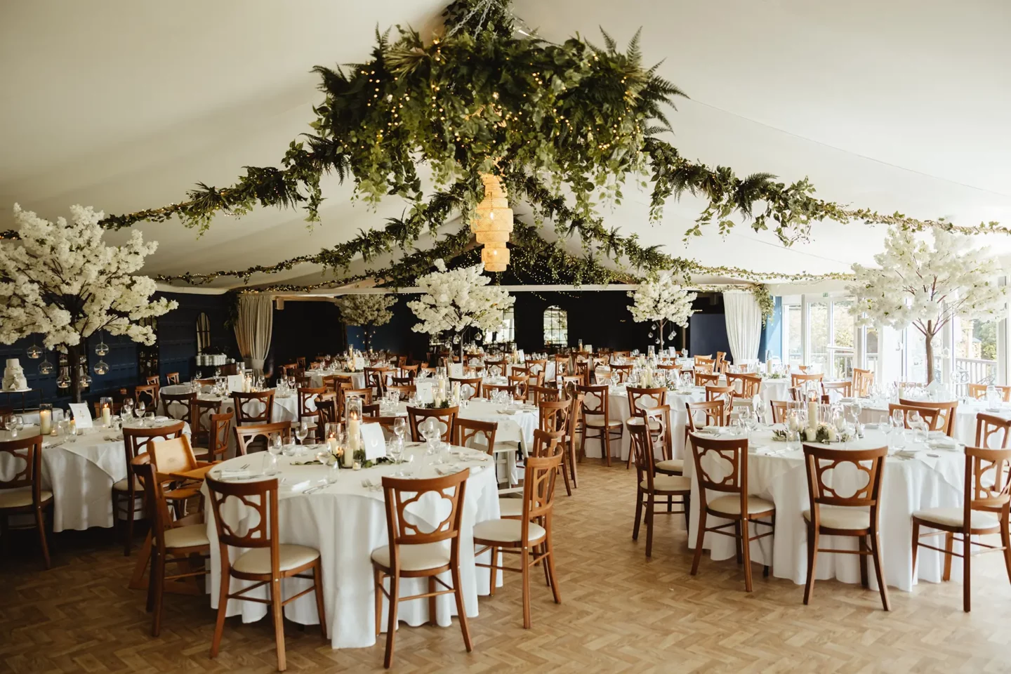 Combermere Abbey wedding breakfast pavilion