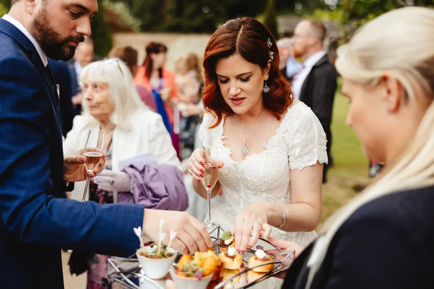 Combermere Abbey drinks reception canapes