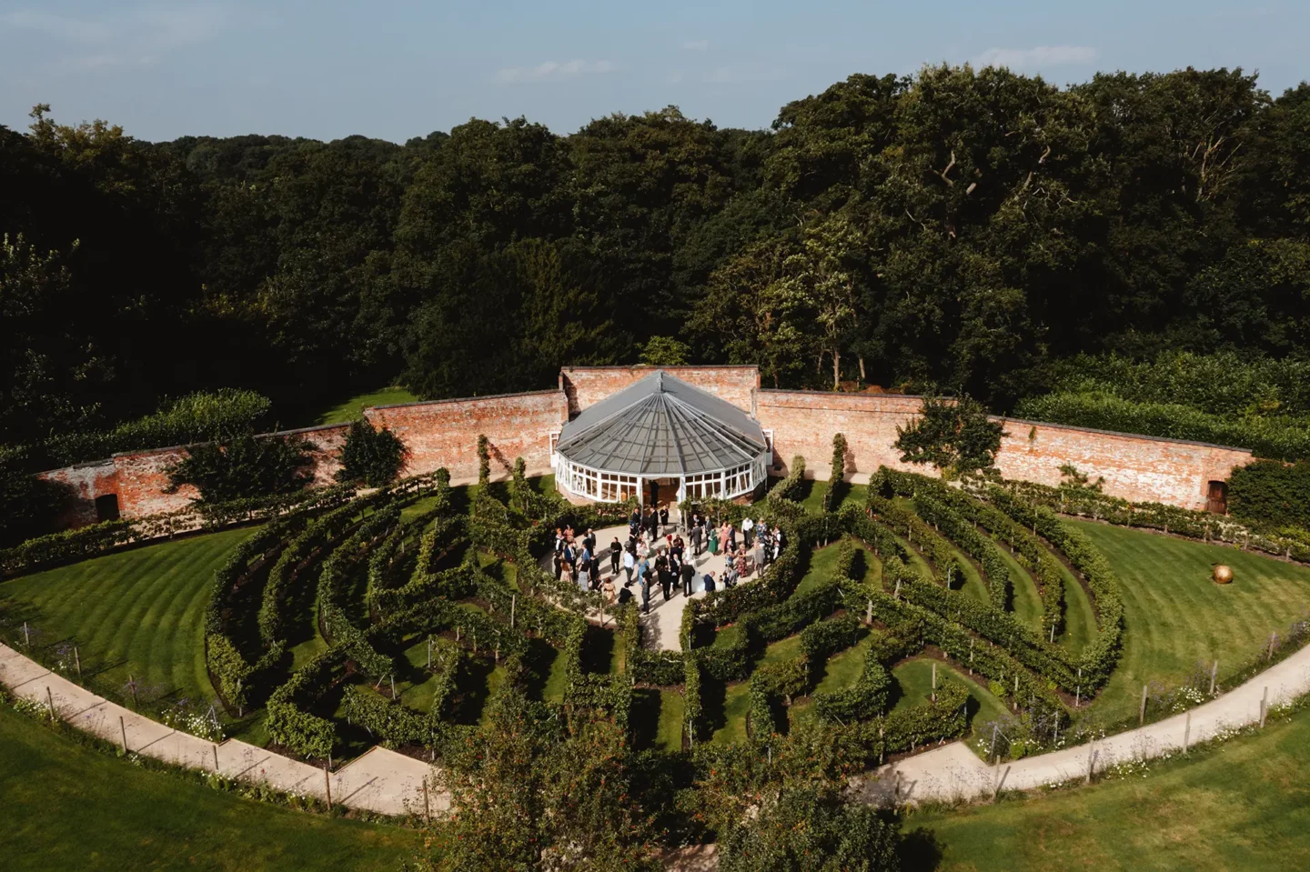 Combermere Abbey drinks reception in summer