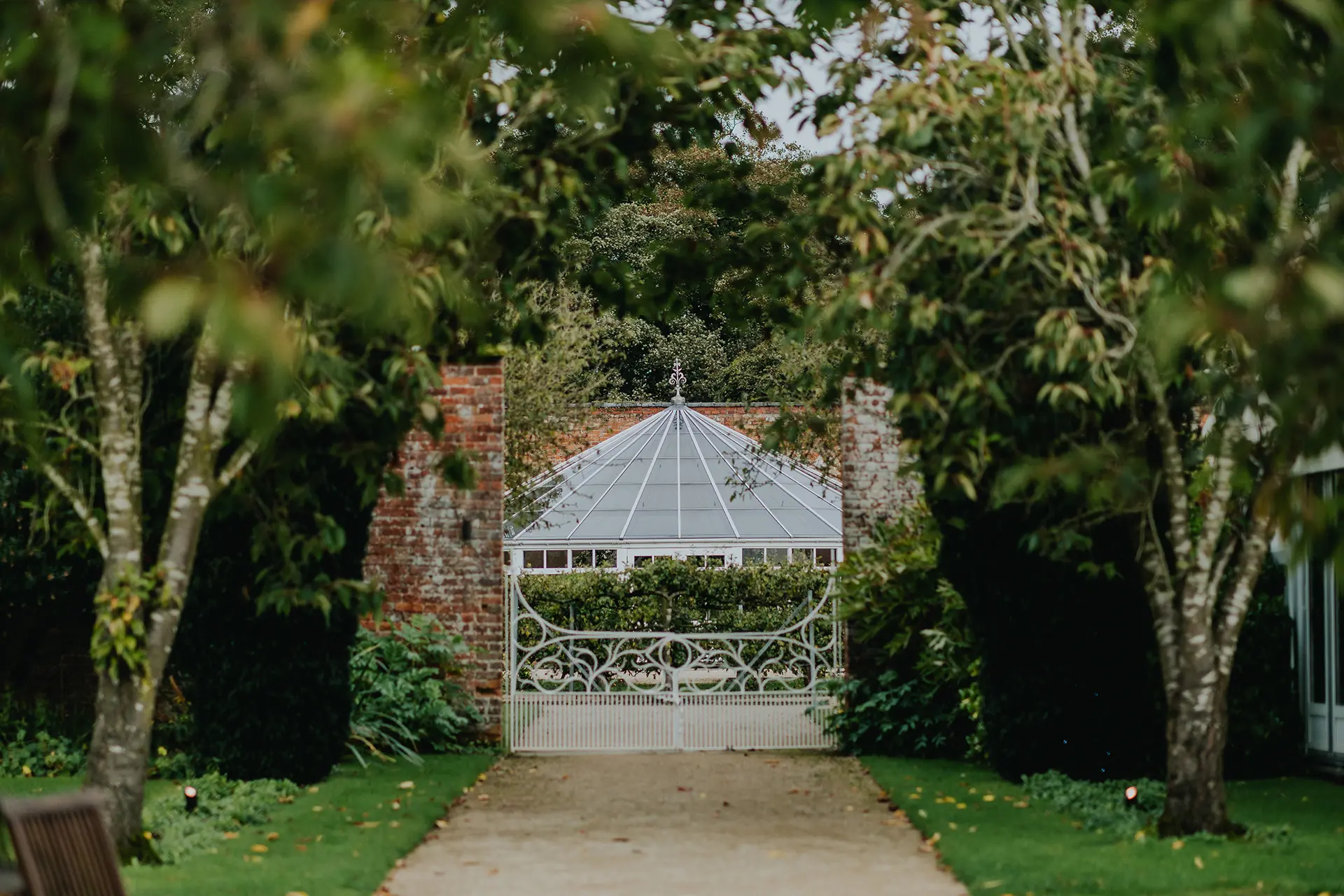 Combermere Abbey gardens in autumn