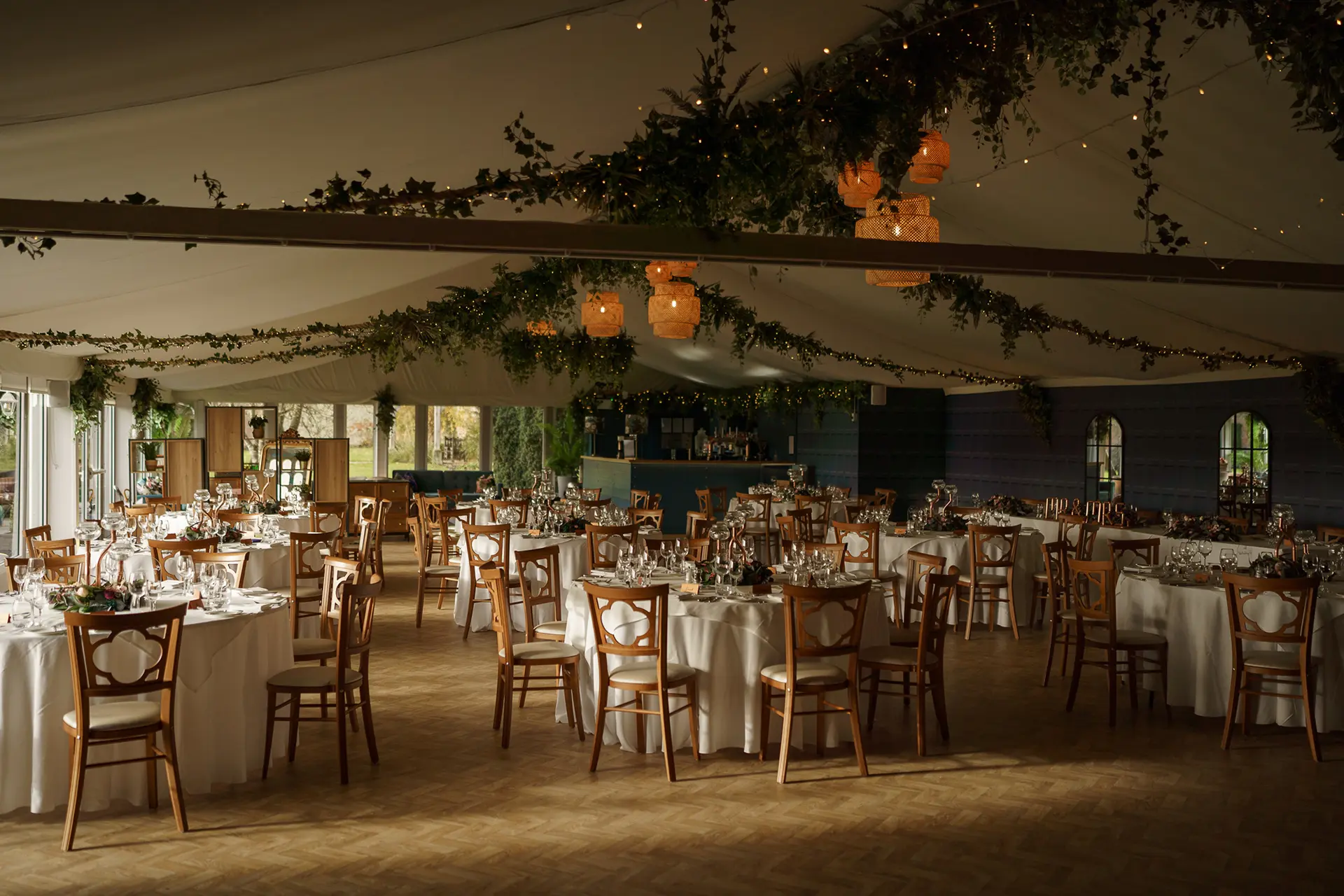 Combermere Abbey pavilion winter wedding