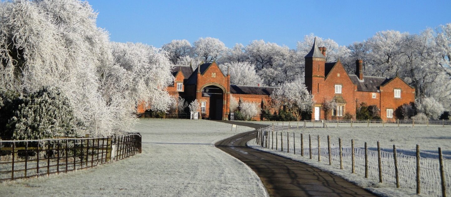 A View of the Courtyard Cottages on a frosty morning.