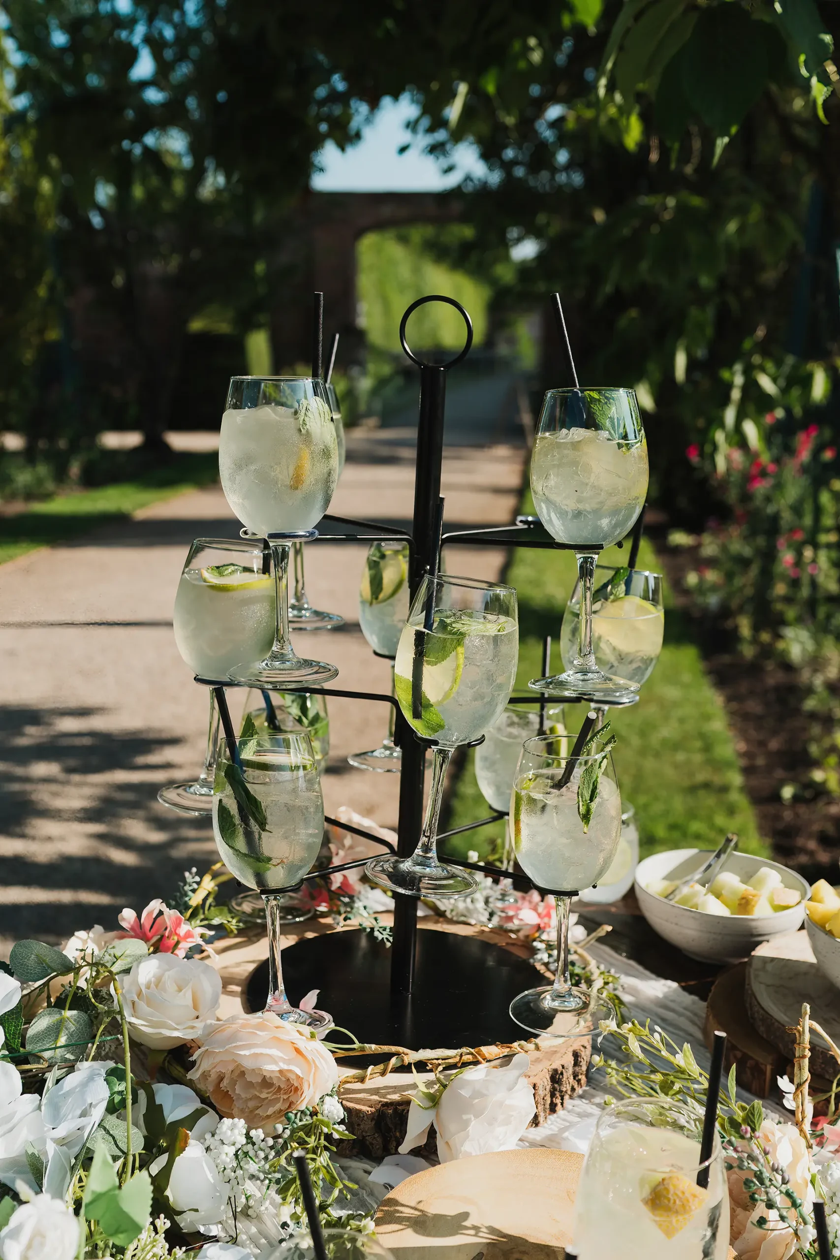 combermere abbey summer chefs table outside drinks