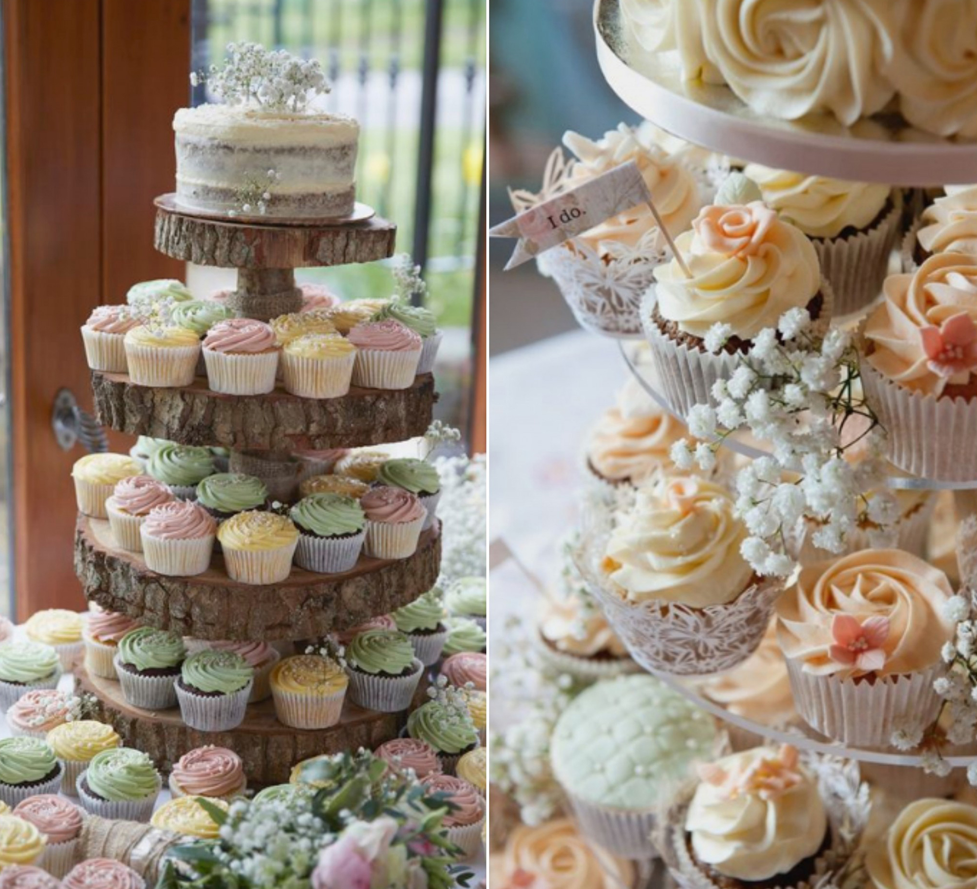 Pretty pastel wedding cupcakes as an alternative to wedding cake