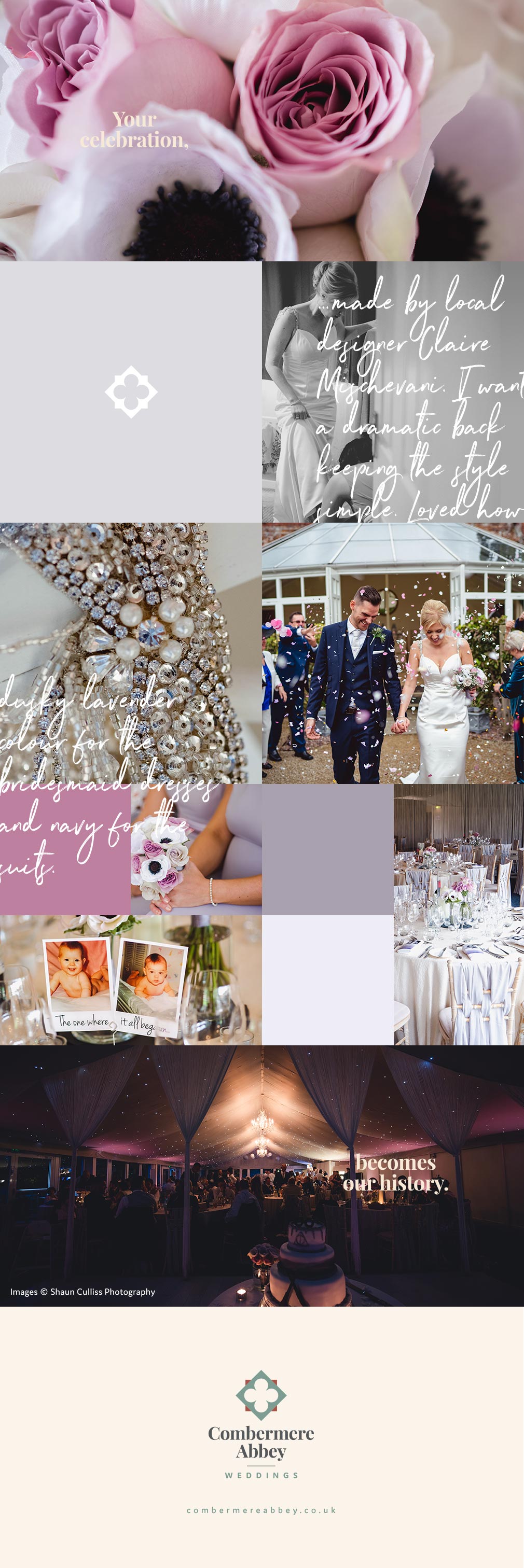 Kate and Scott's wedding style at Combermere Abbey