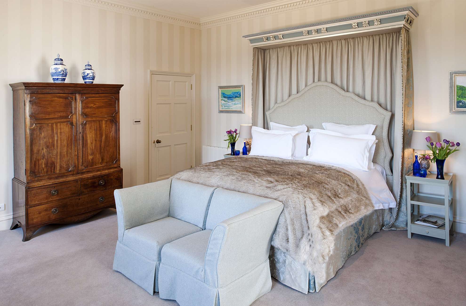 Salamanca bedroom luxurious accommodation at Combermere Abbey