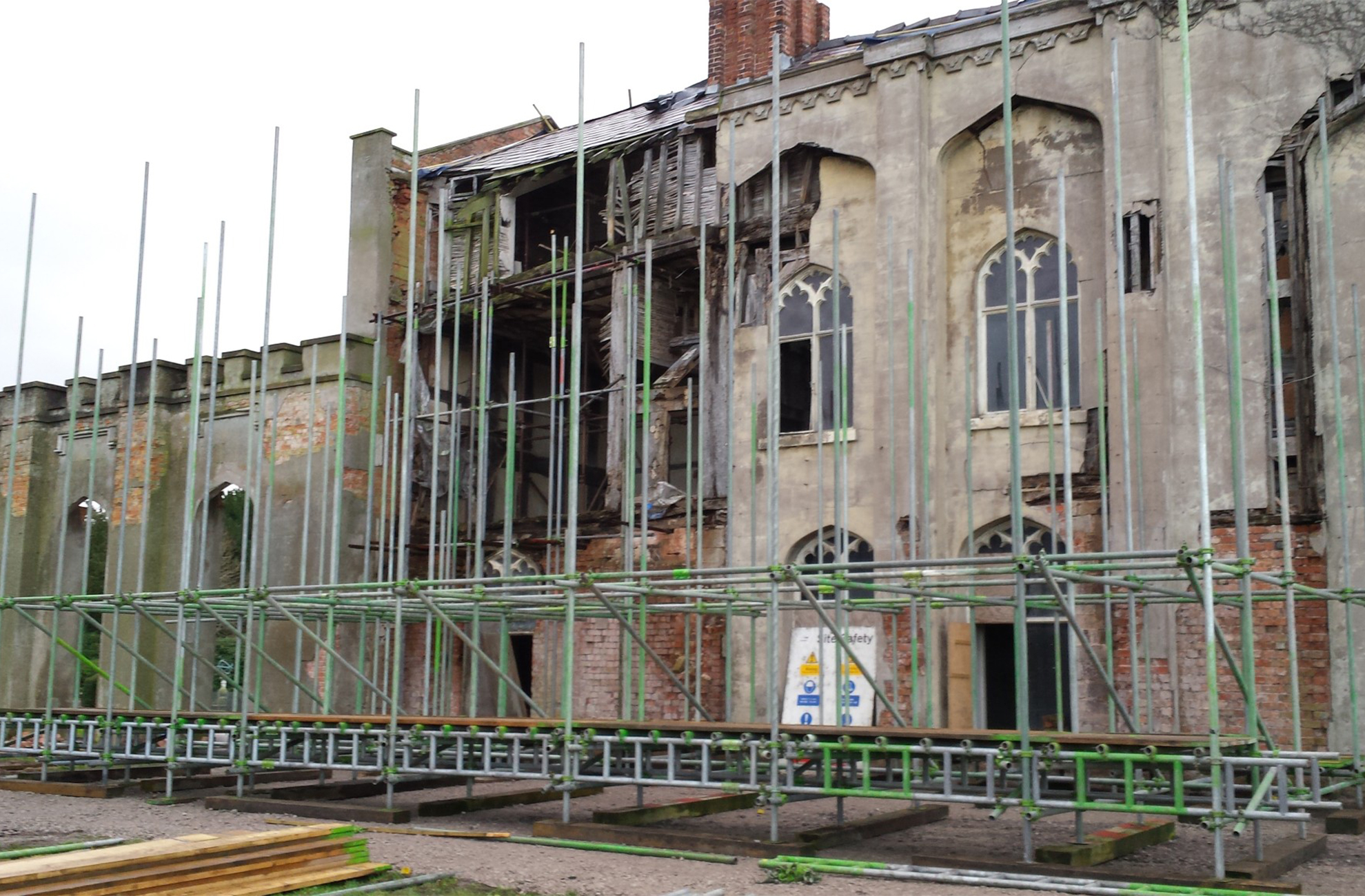 The North Wing at Combermere Abbey being restored
