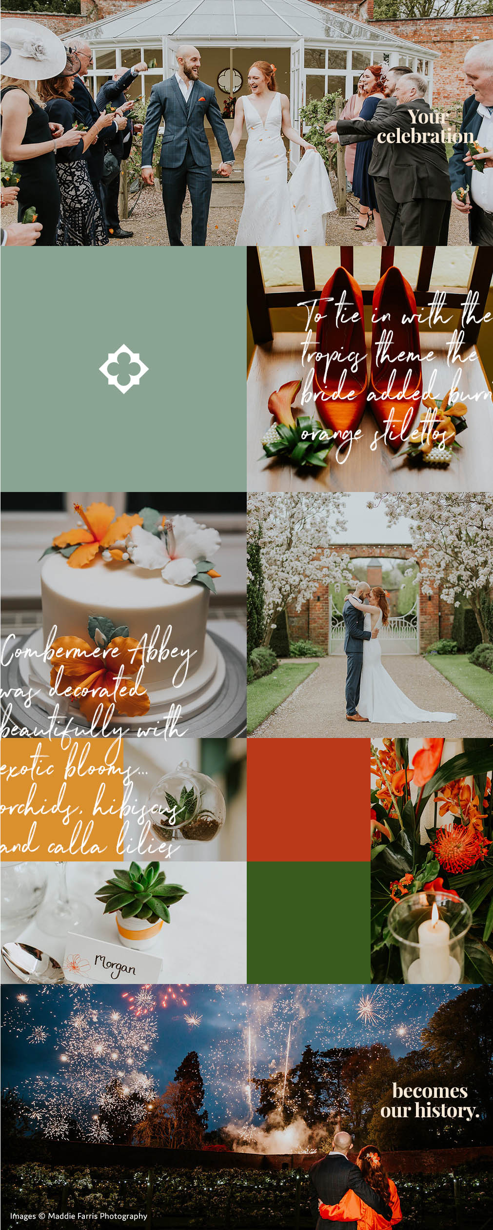 Helen & Sam's Intimate Tropical Wedding at Combermere Abbey