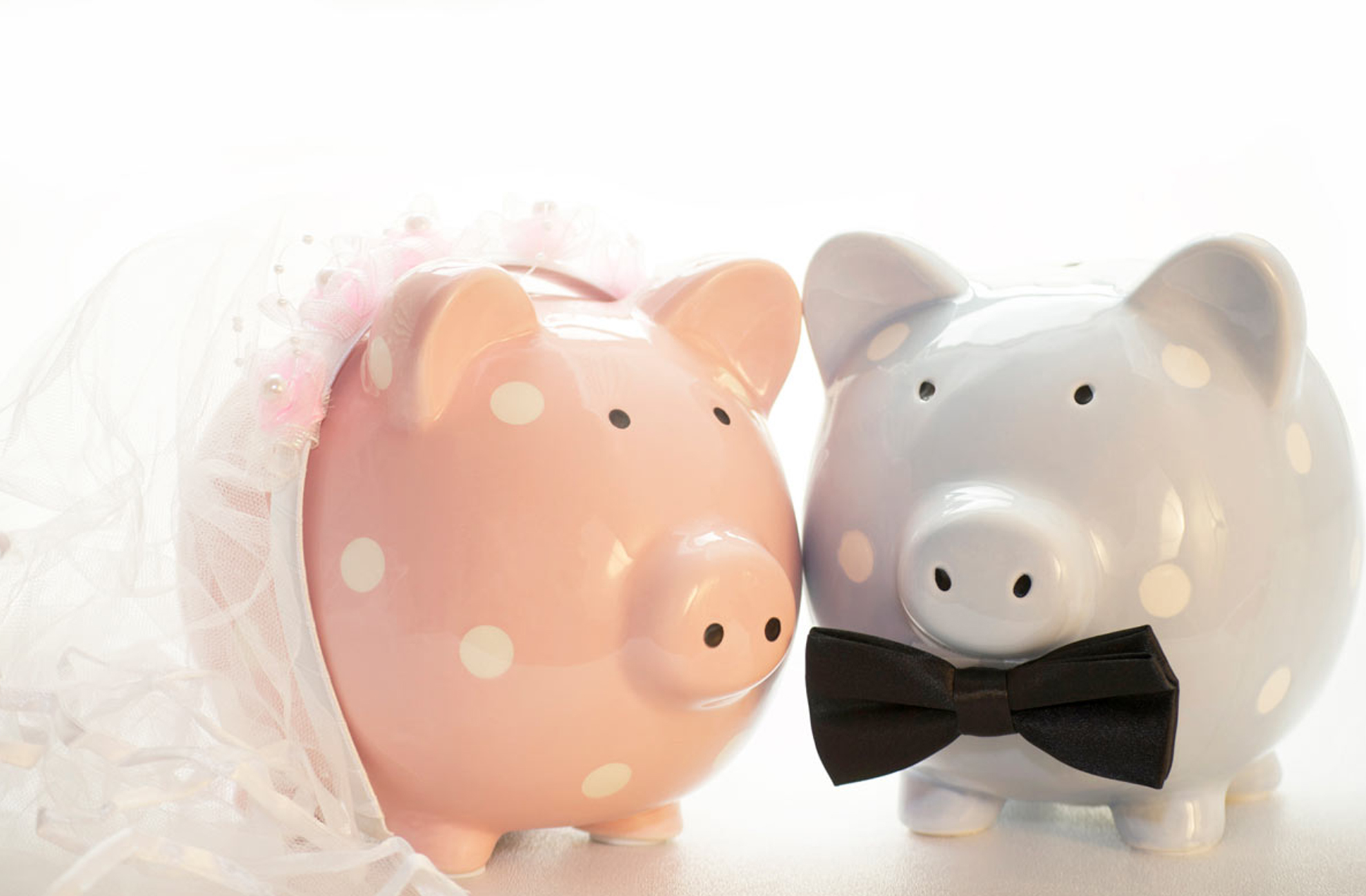 A bride and groom piggy bank are ideal to start saving for your wedding at Combermere Abbey